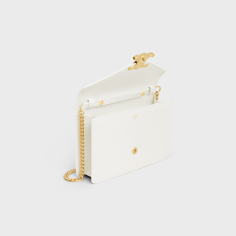 WALLET ON CHAIN MARGO IN SHINY CALFSKIN WHITE - Image 4